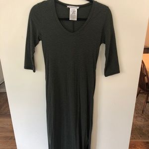 Green + Navy Stripped Maxi BCBGeneration Dress
